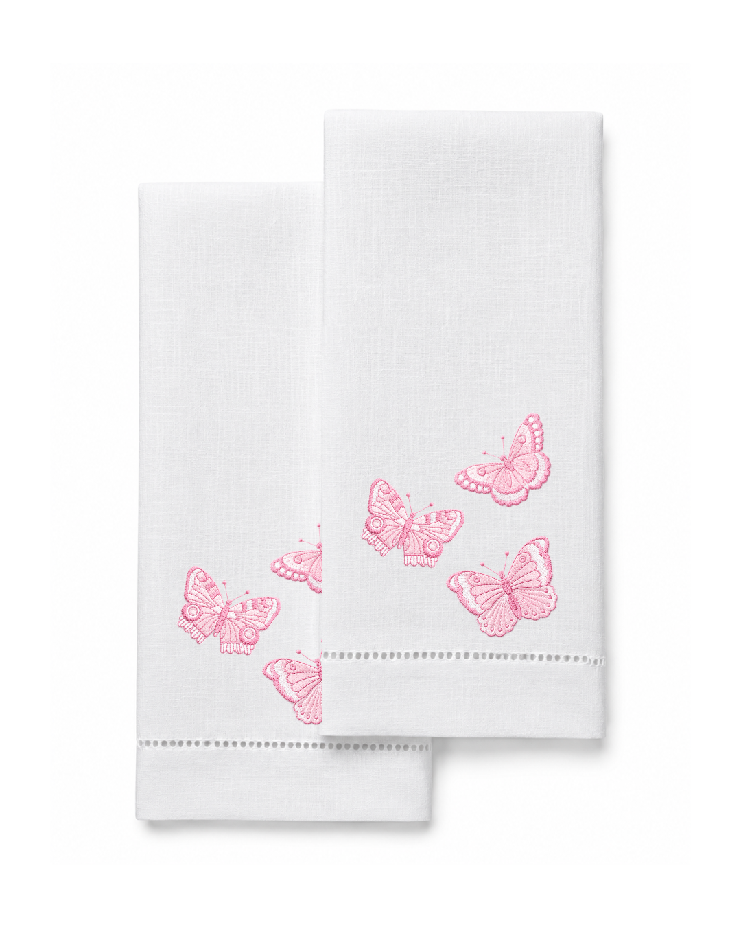 Bordado de Mariposas Rosa claro