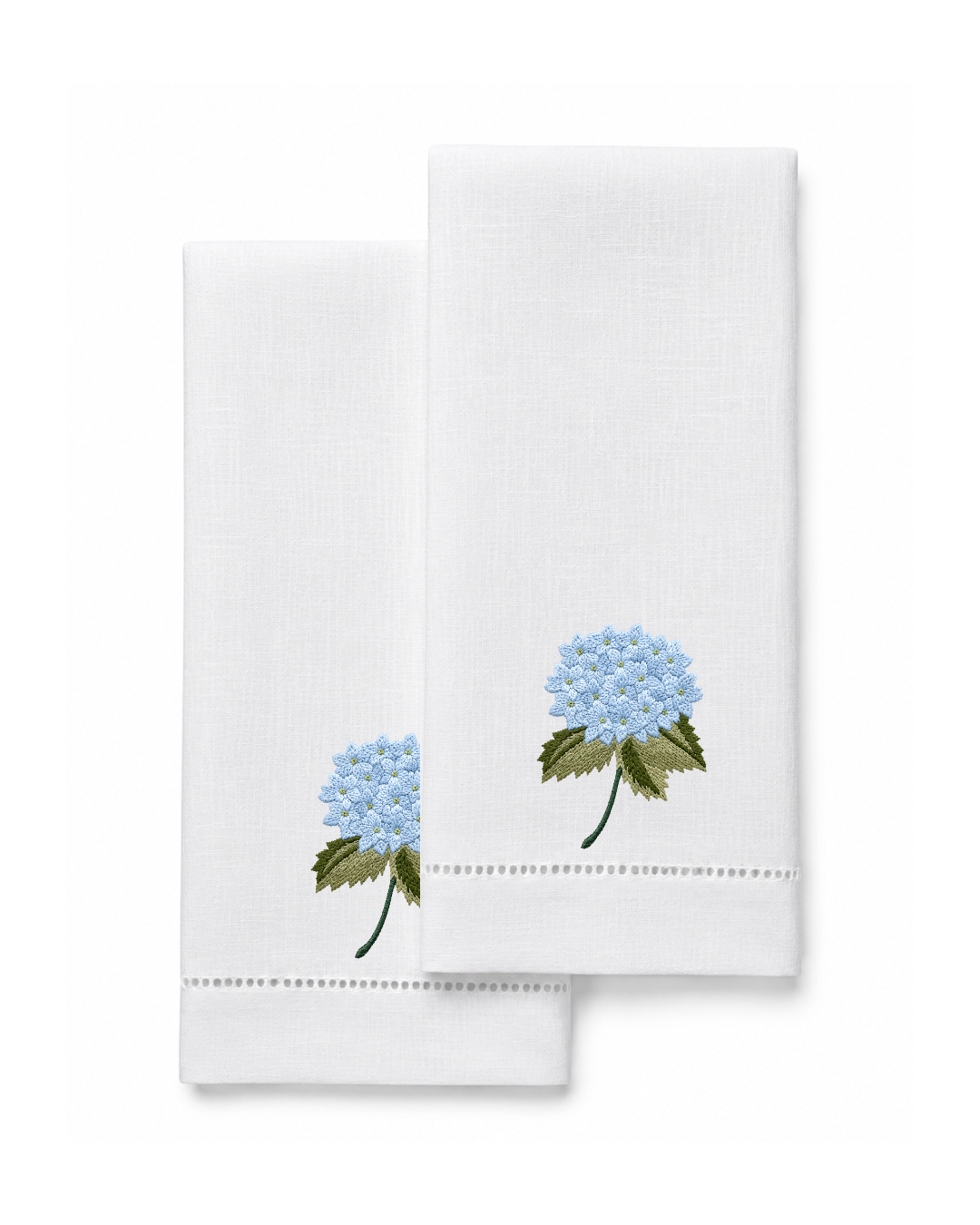 Bordado de Hortensia Azul Cielo