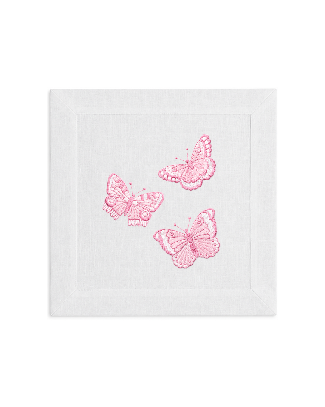 Bordado de Mariposas Rosa claro