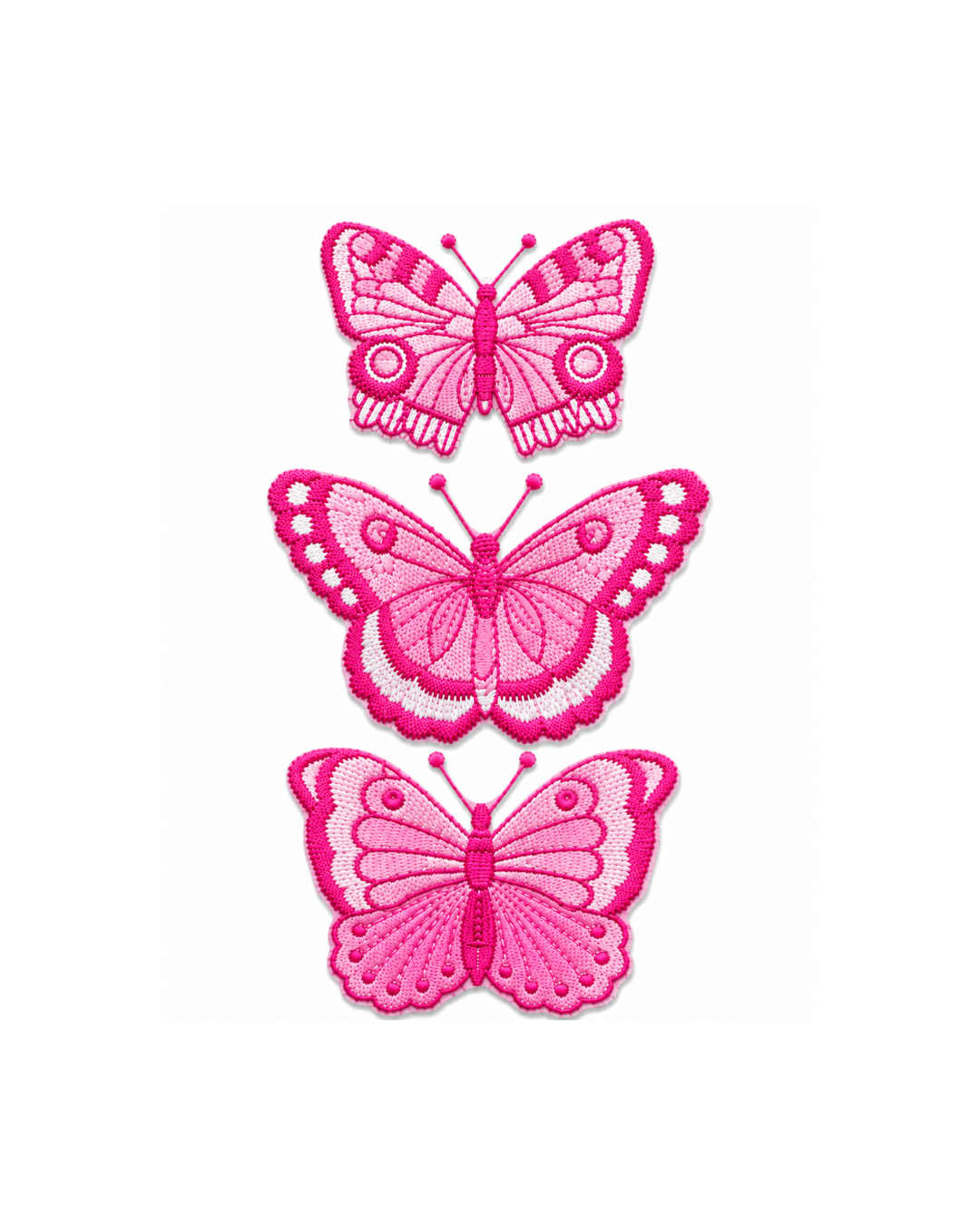 Bordado de Mariposas Rosa mexicano