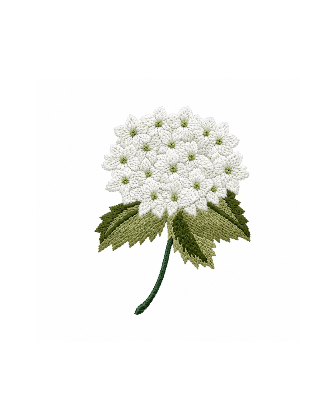 Bordado de Hortensia Blanca