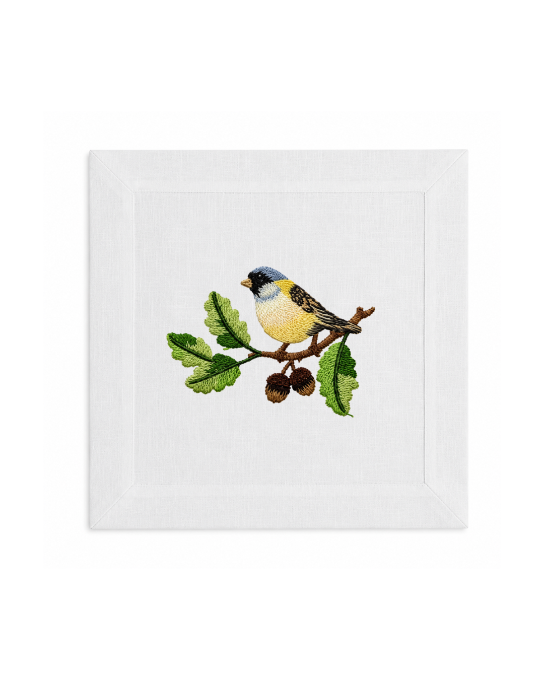 Bordado de Pajarito l Amarillo mantequilla