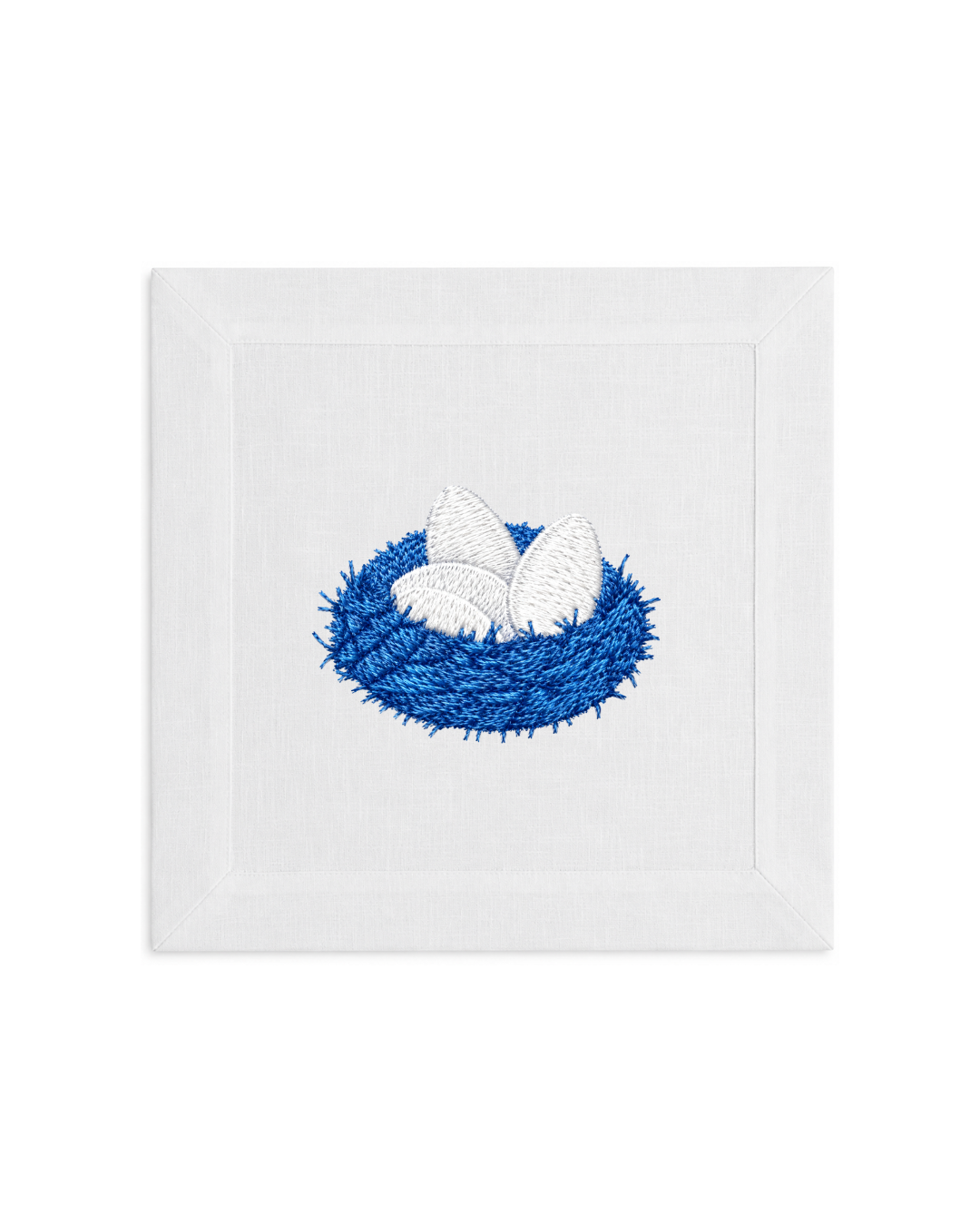Bordado de Gallina y Huevos l Azul