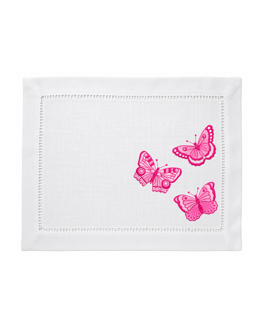Bordado de Mariposas Rosa mexicano