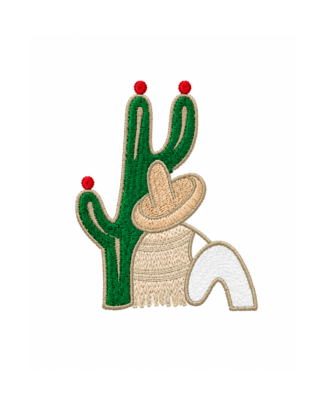 Bordado de Campesino con nopal l Beige