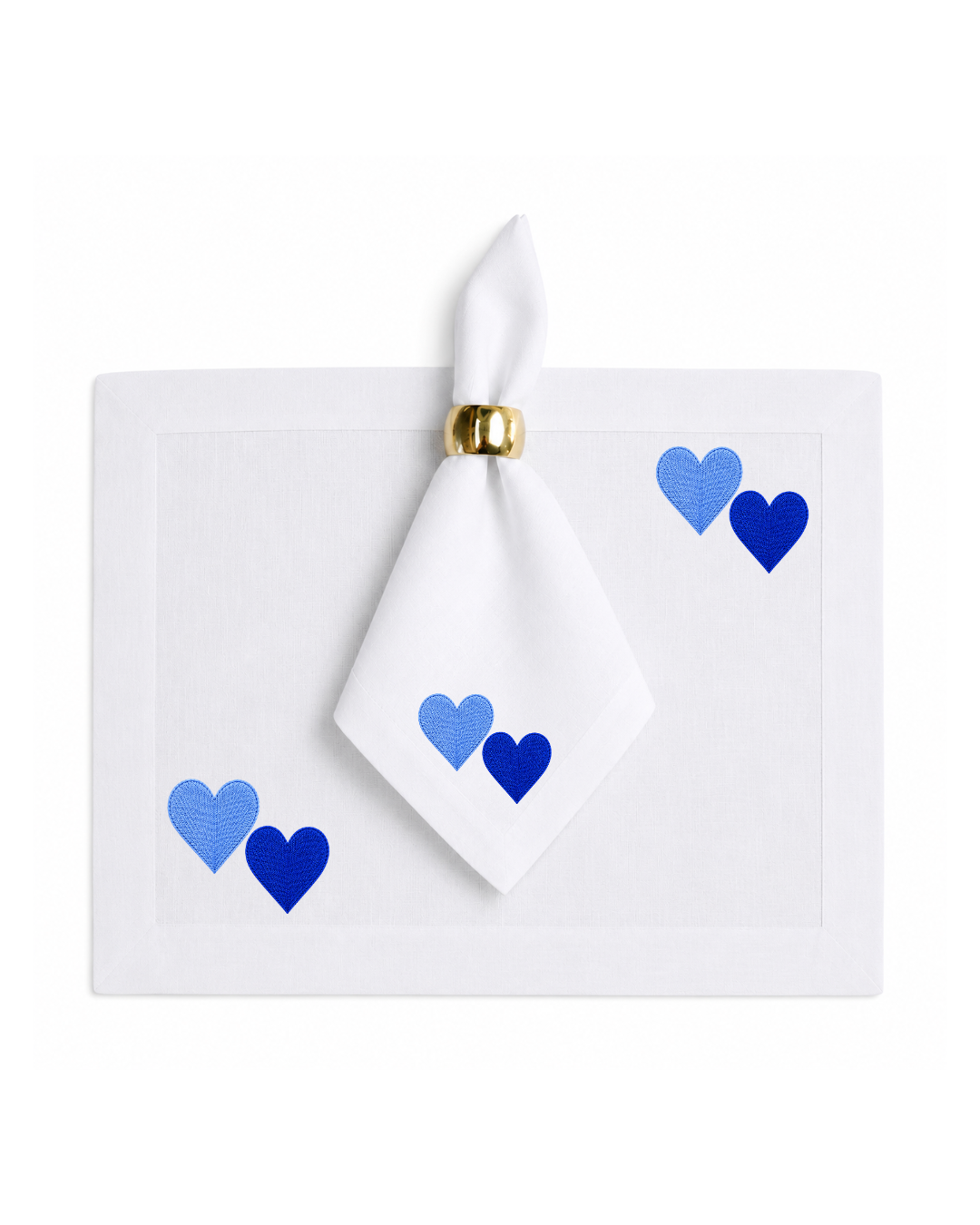 Bordado de Corazones l Azul