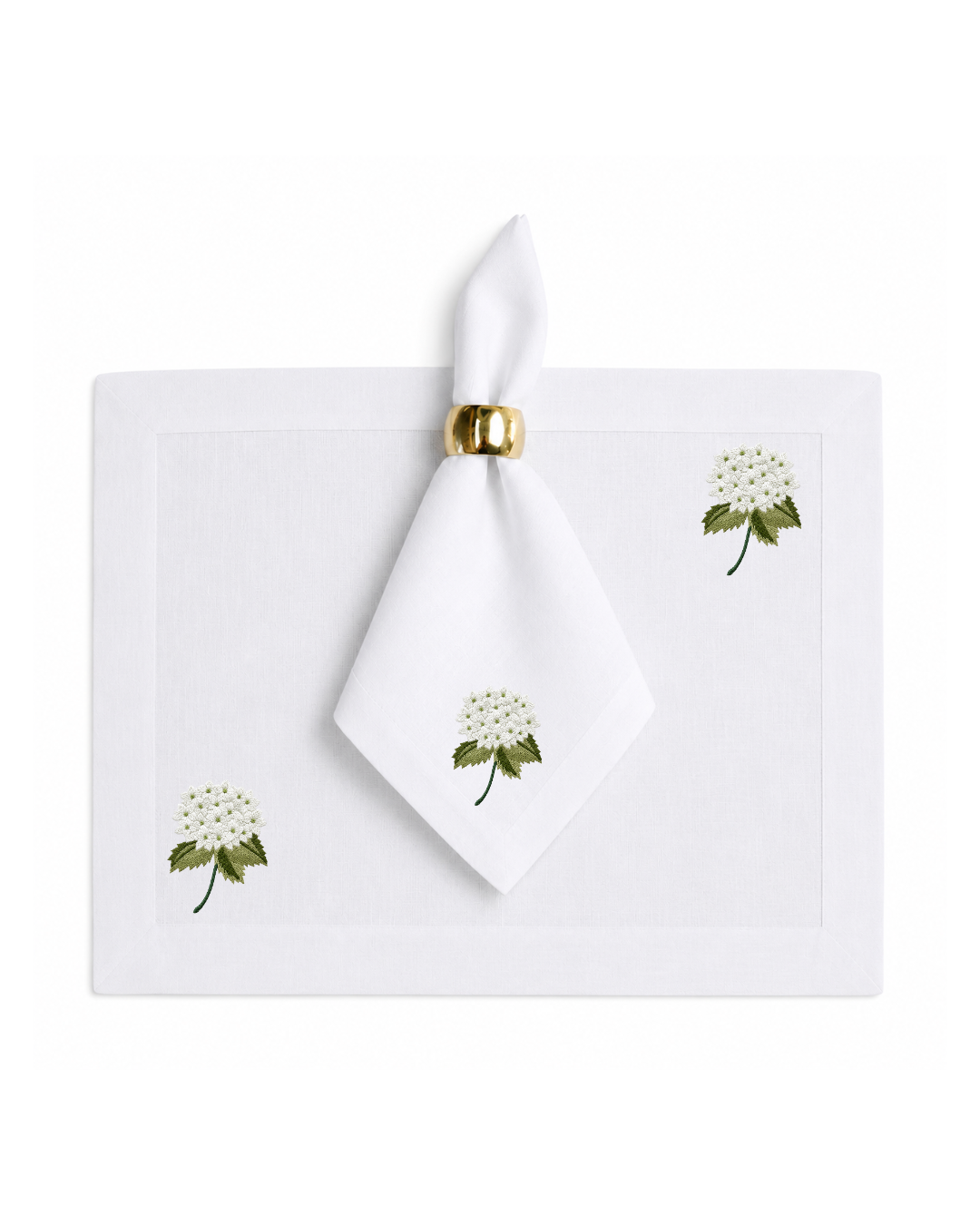 Bordado de Hortensia Blanca