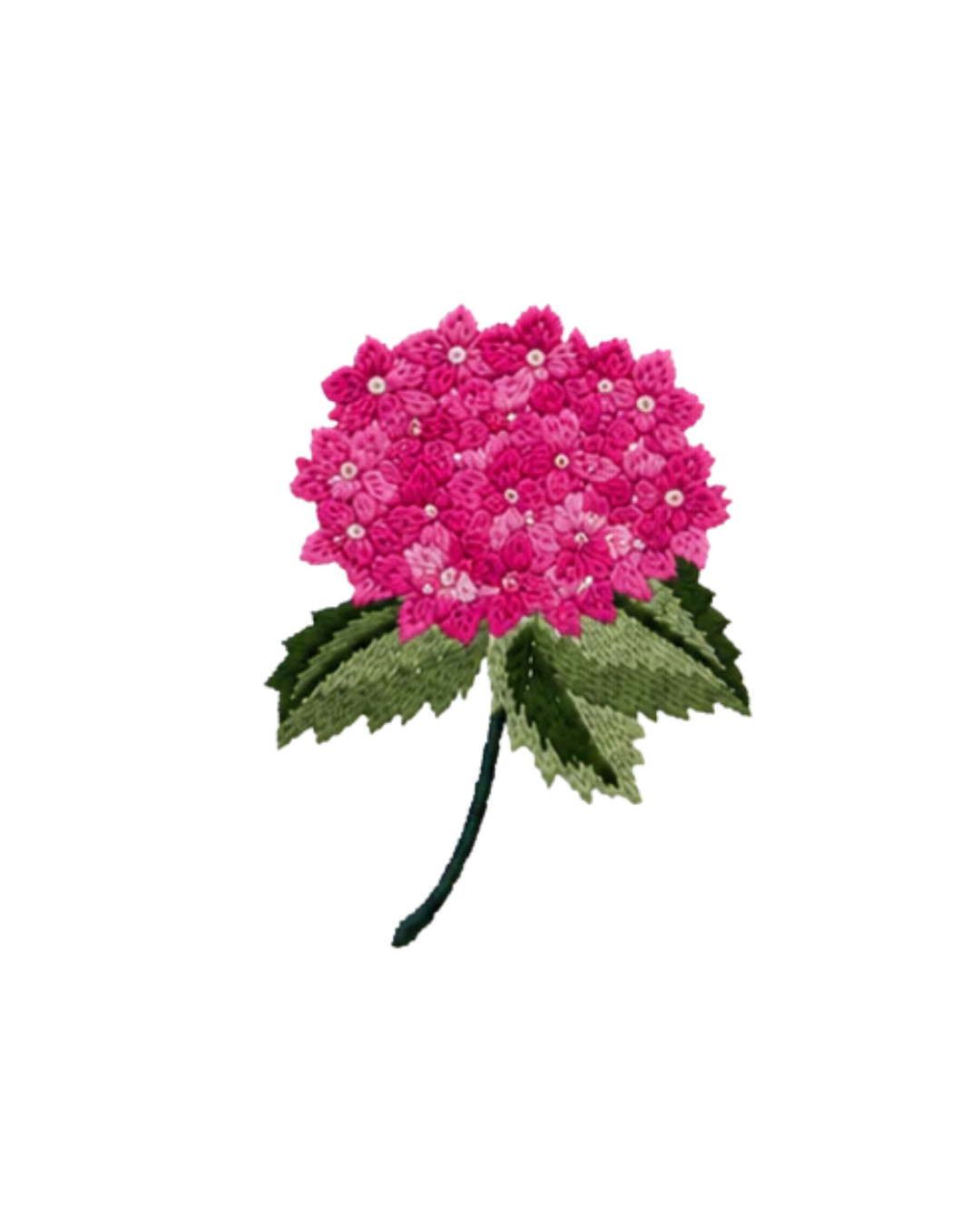 Bordado de Hortensia Rosa Mexicano
