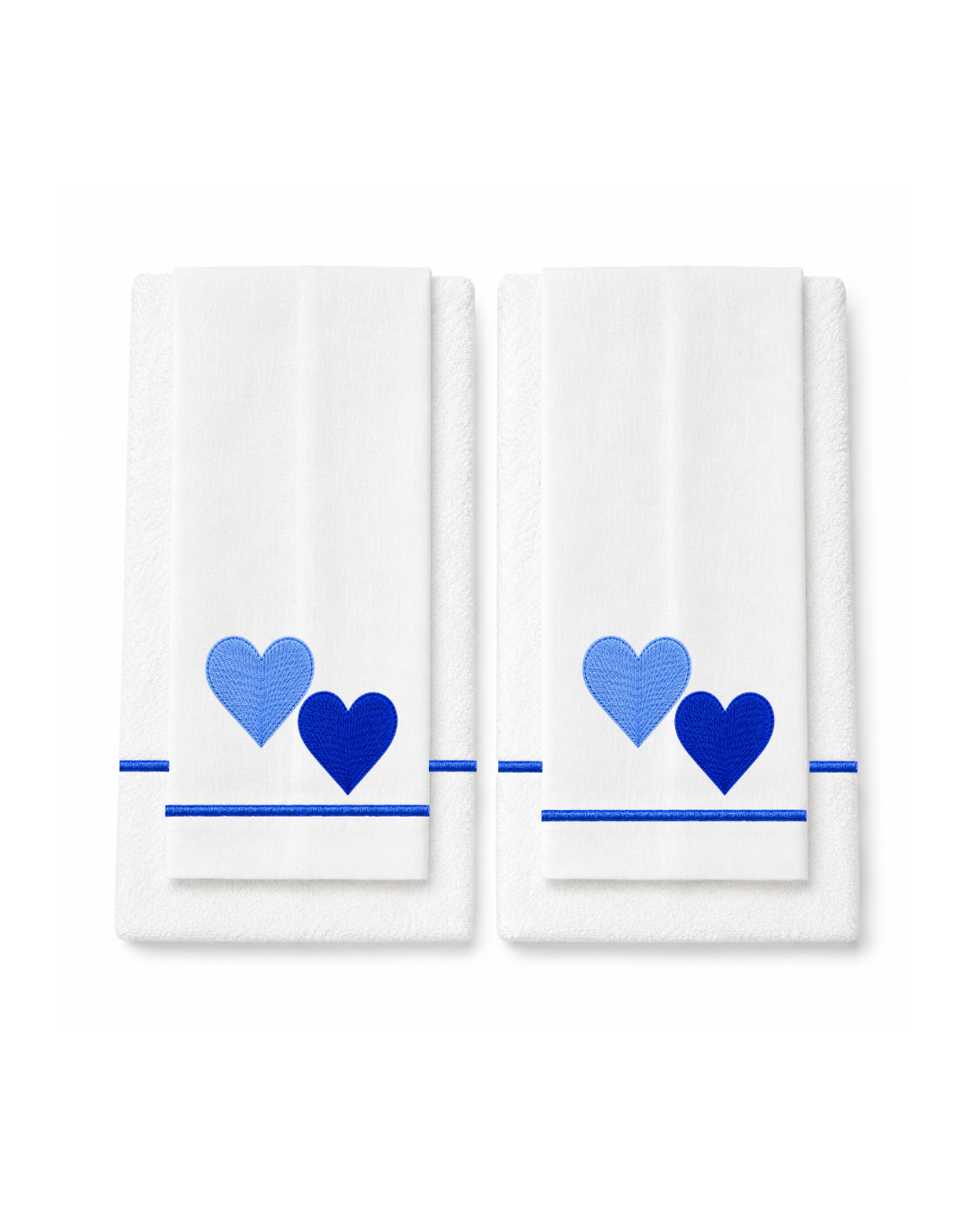 Bordado de Corazones l Azul