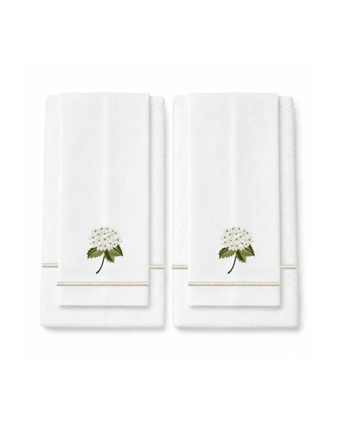 Bordado de Hortensia Blanca