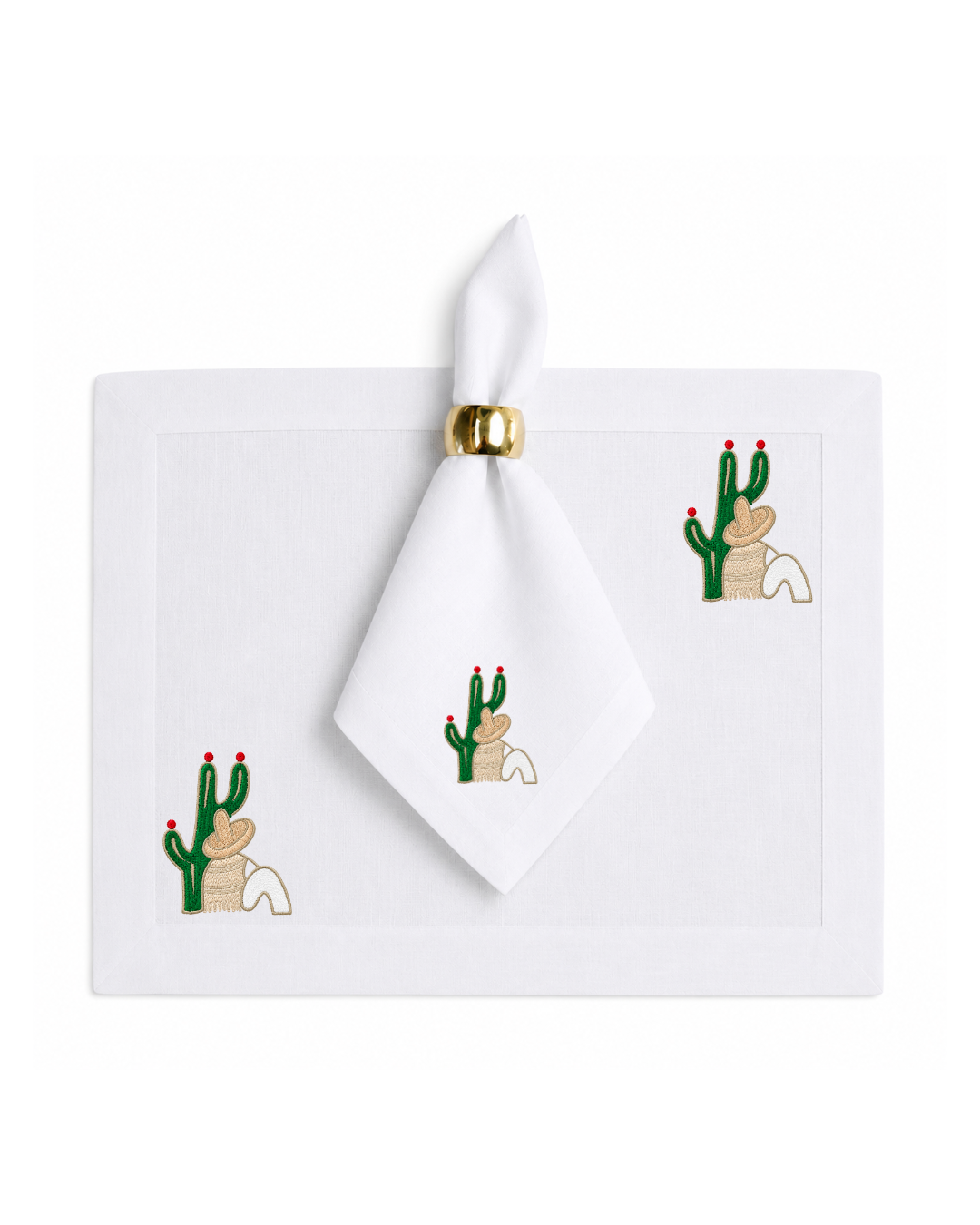 Bordado de Campesino con nopal l Beige