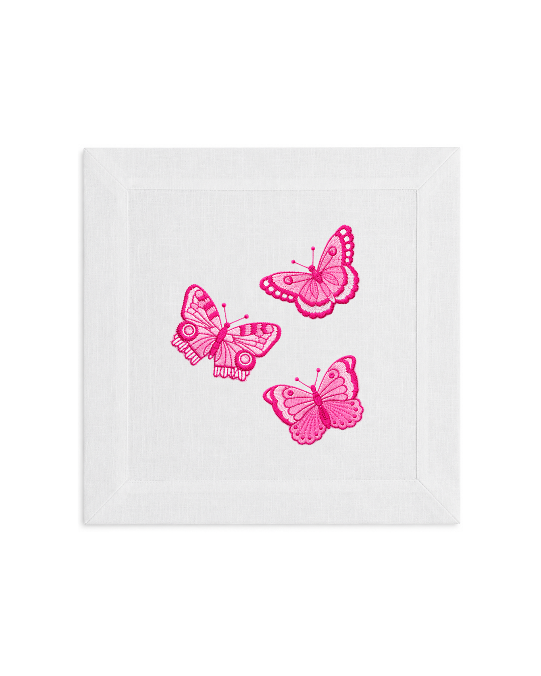 Bordado de Mariposas Rosa mexicano
