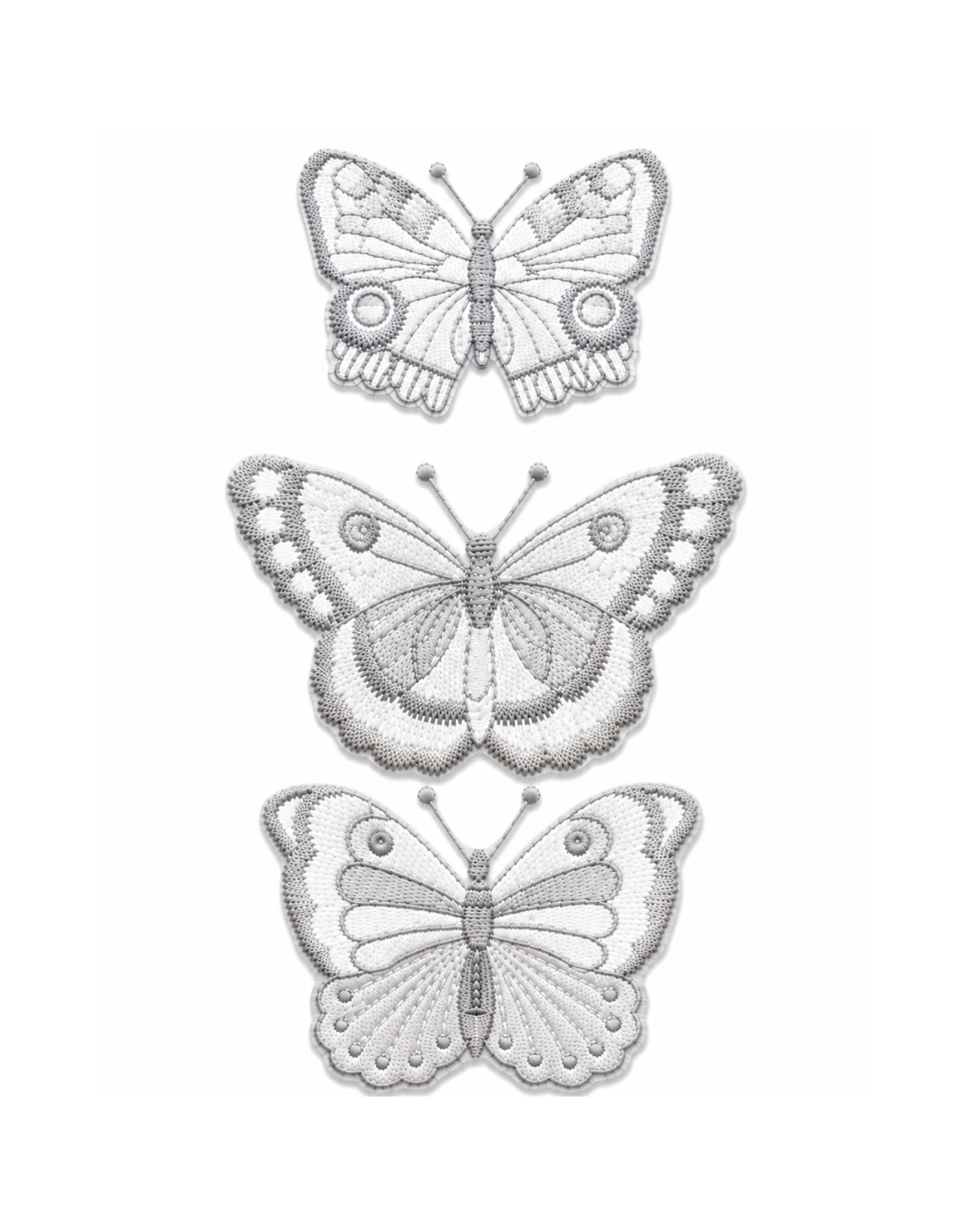 Bordado de Mariposas Blancas