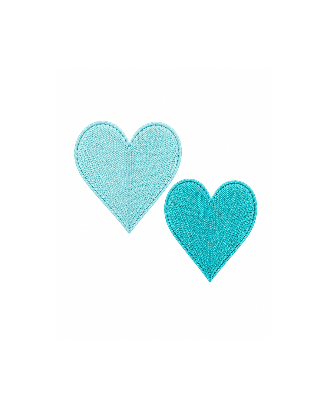 Bordado de Corazones l Azul Aqua