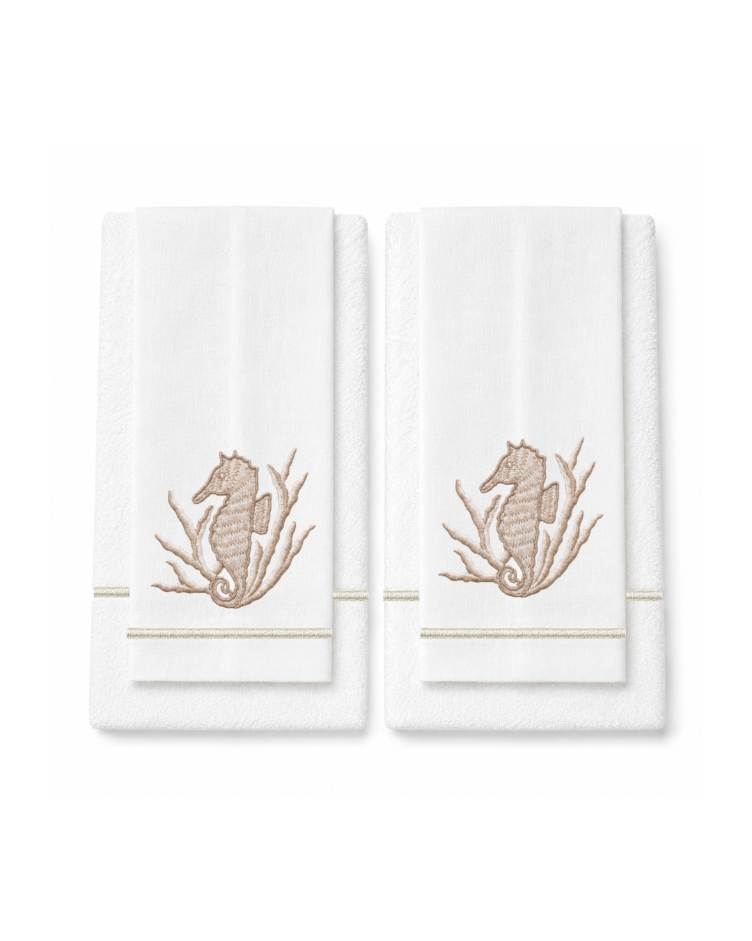 Bordado de Caballito de Mar | Beige