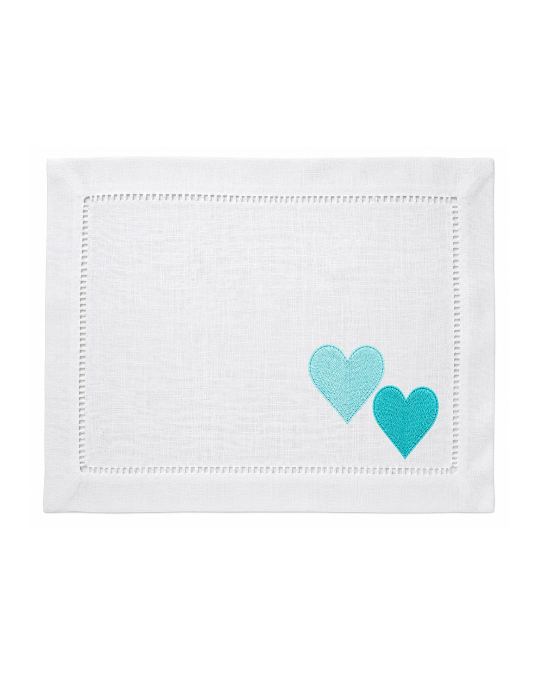 Bordado de Corazones l Azul Aqua