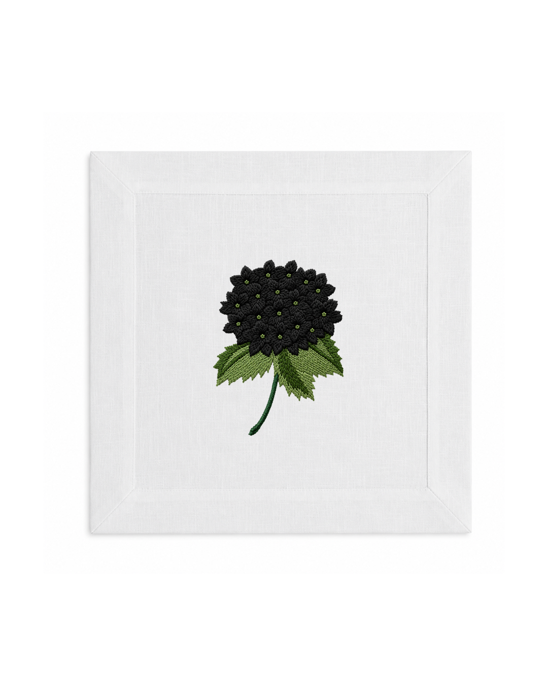 Bordado de Hortensia Negra