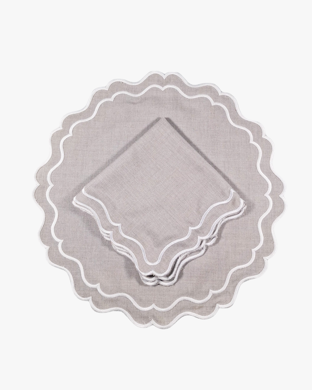Juego de 4 Individuales con Servilleta Waterproof l Gris