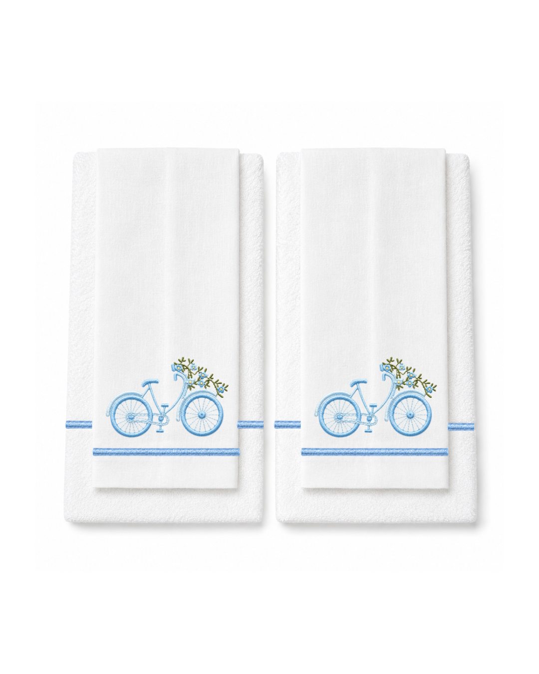 Bicycle Embroidery | Sky Blue