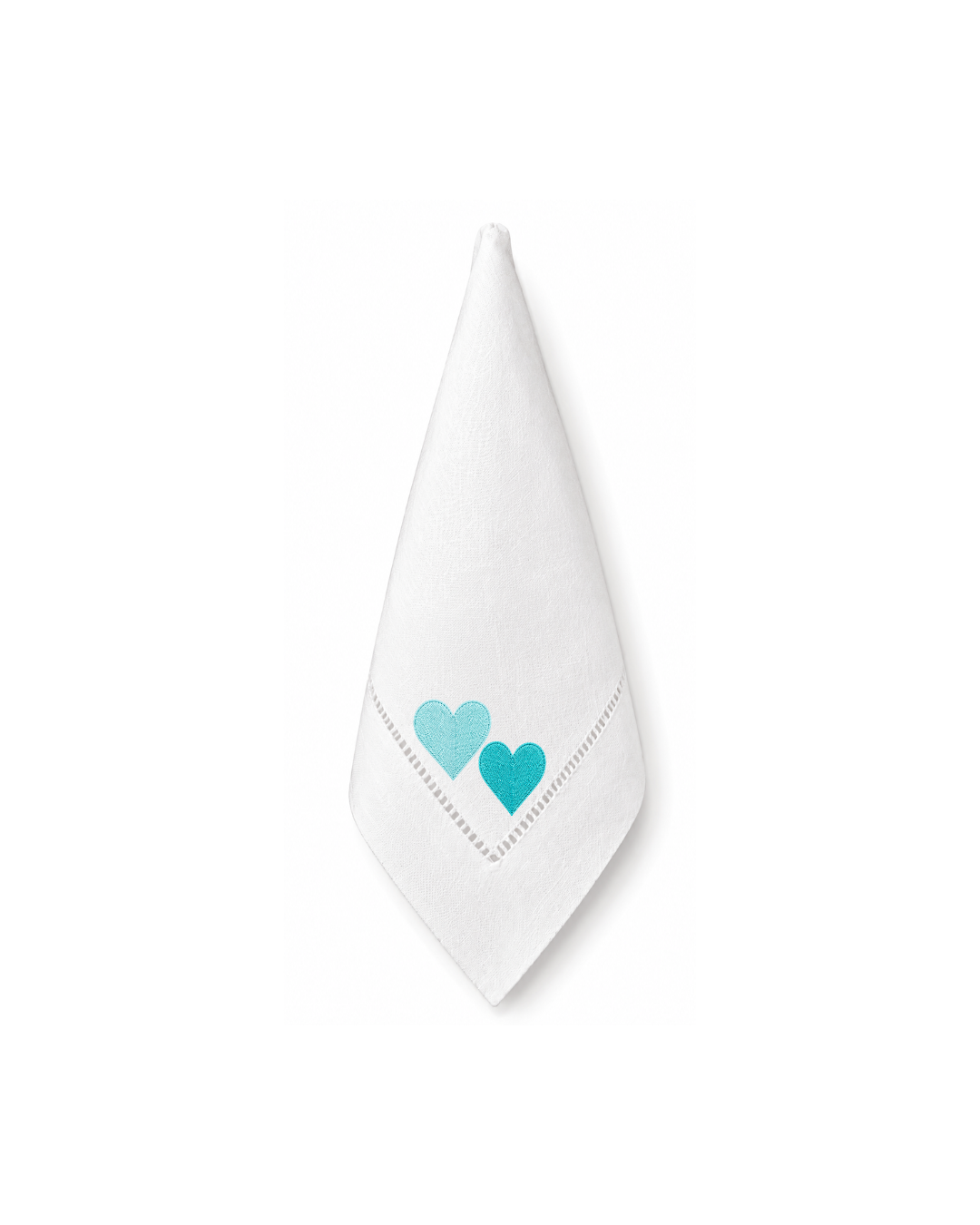 Bordado de Corazones l Azul Aqua