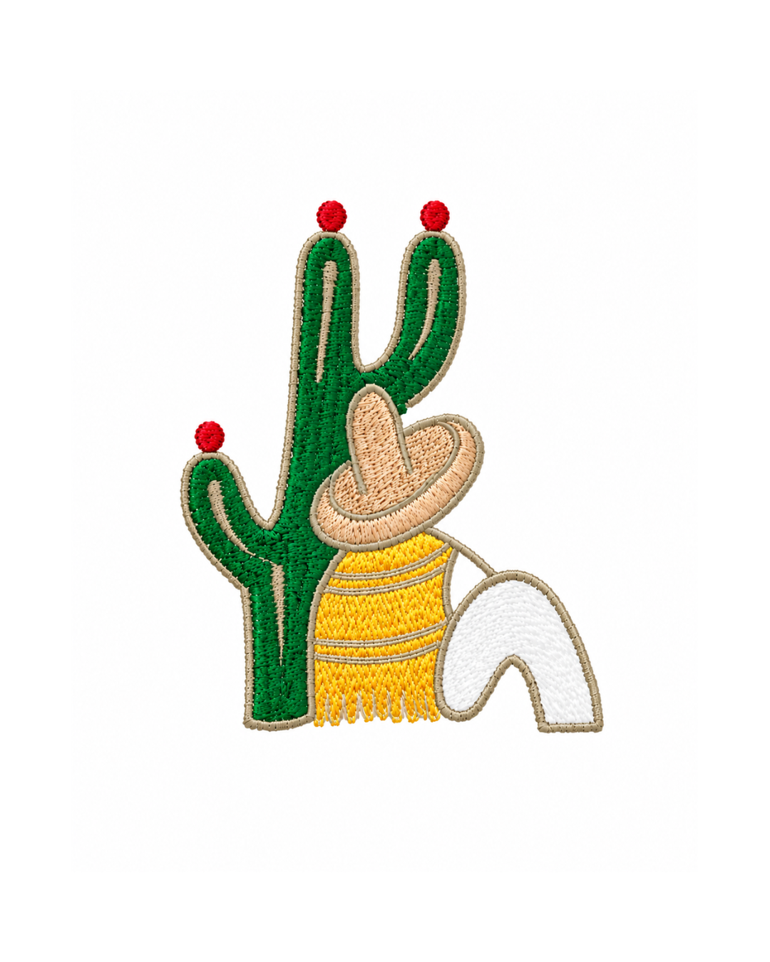 Bordado de Campesino con nopal l Amarillo