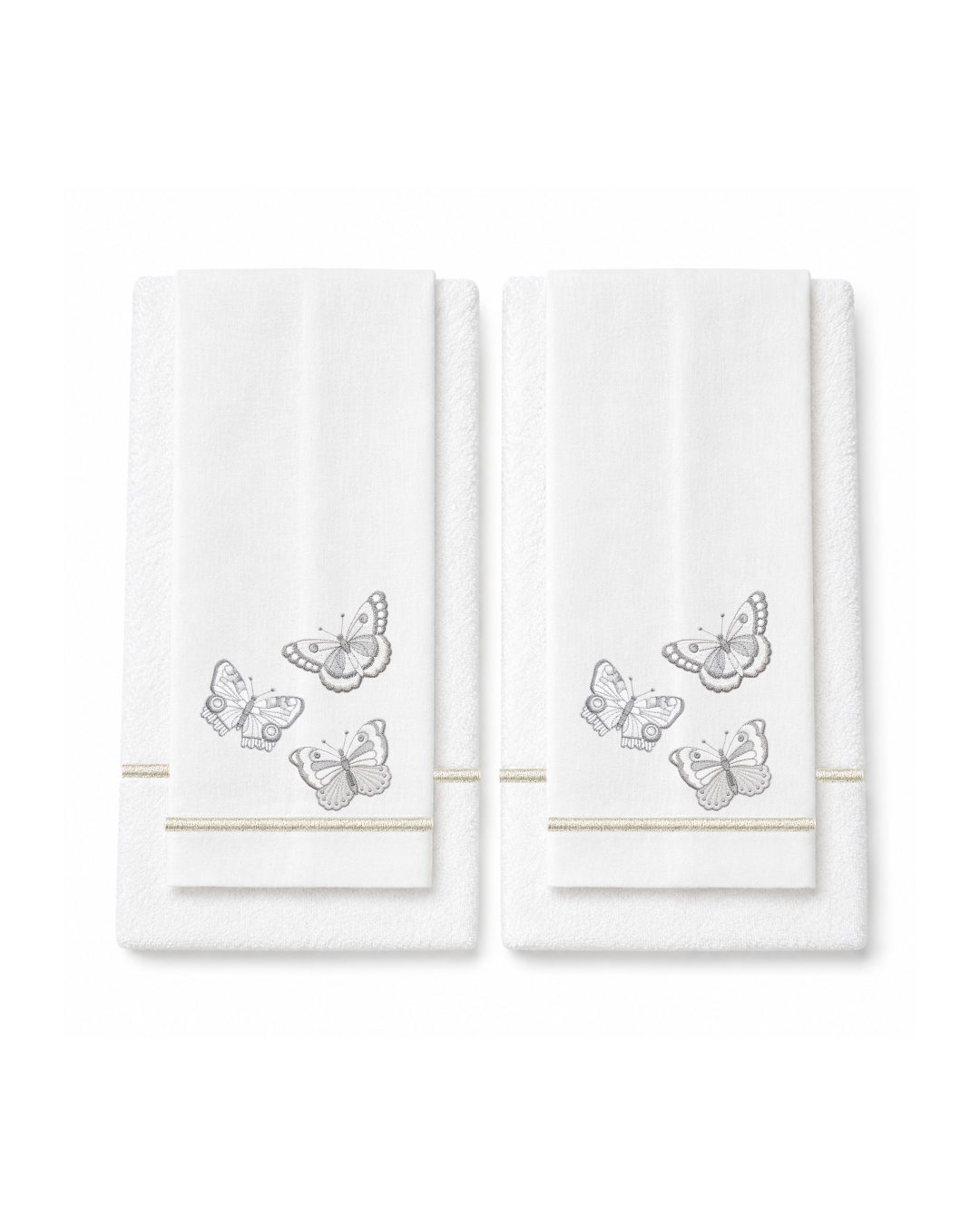 Bordado de Mariposas Blancas