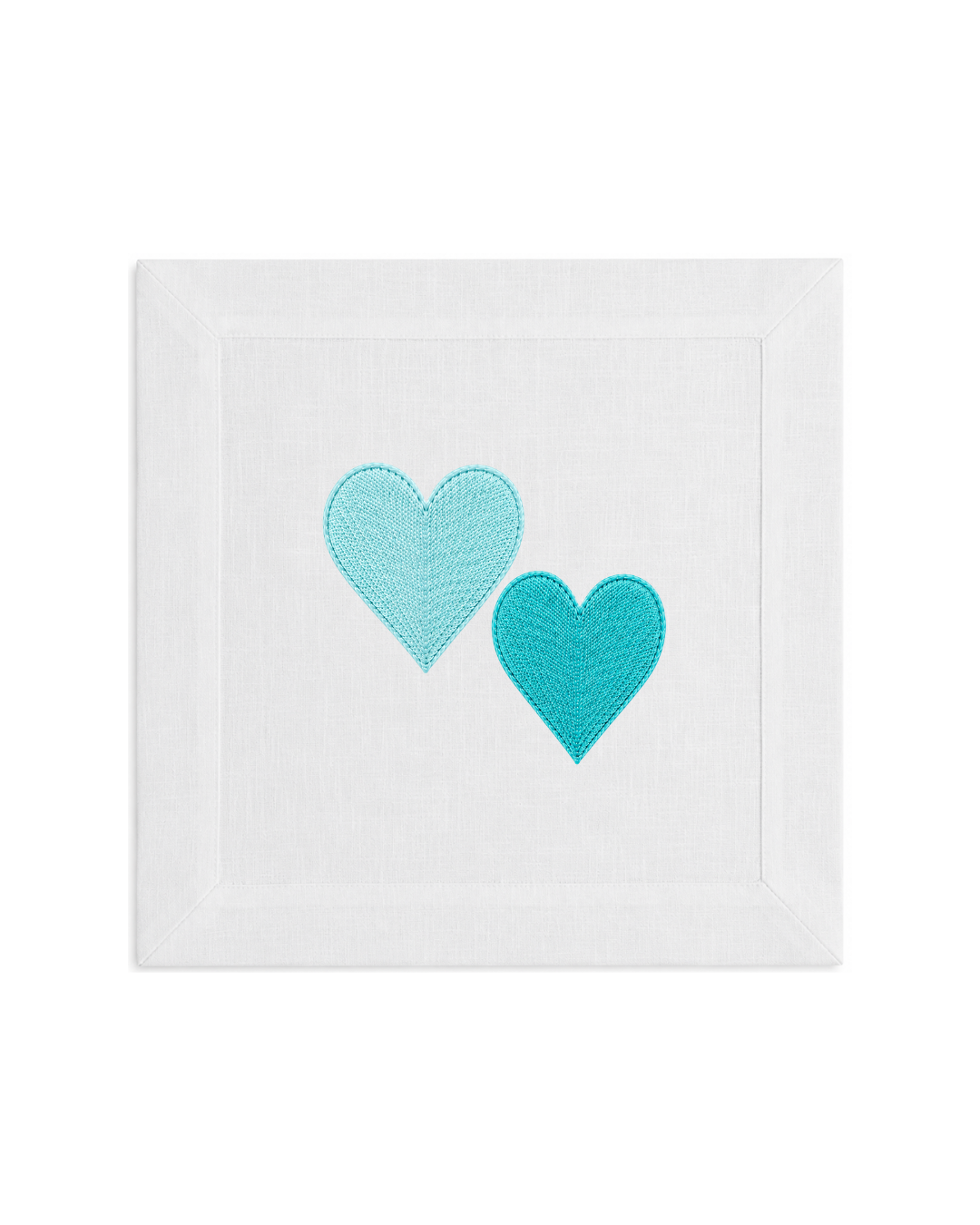 Bordado de Corazones l Azul Aqua