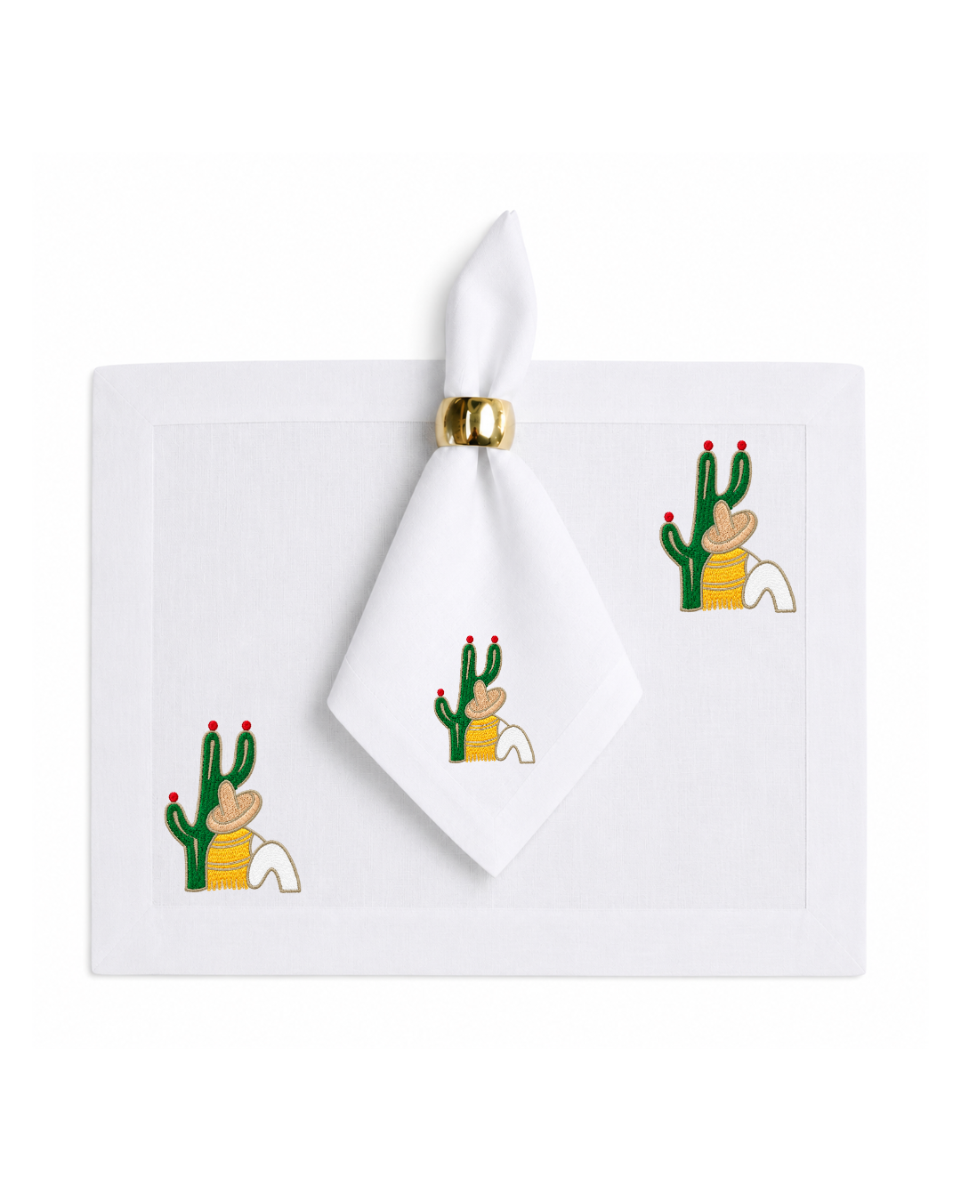 Bordado de Campesino con nopal l Amarillo