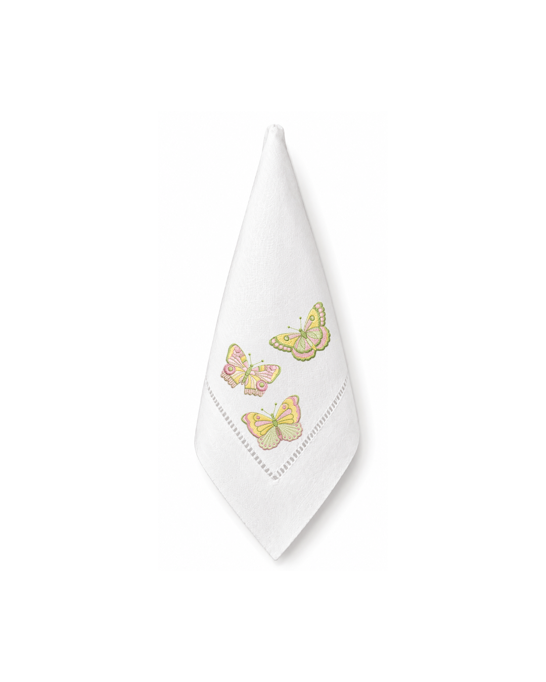 Bordado de Mariposas Verde, rosa y amarillo