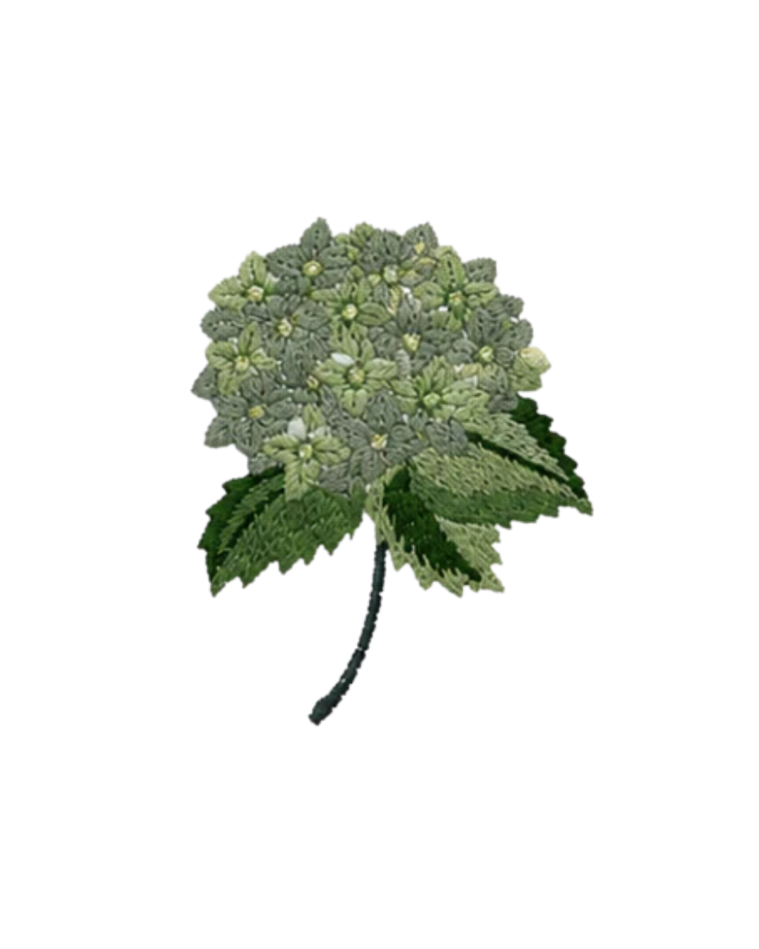 Bordado de Hortensia Verde