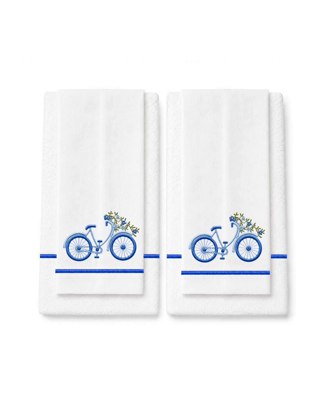 Bicycle Embroidery l Blue