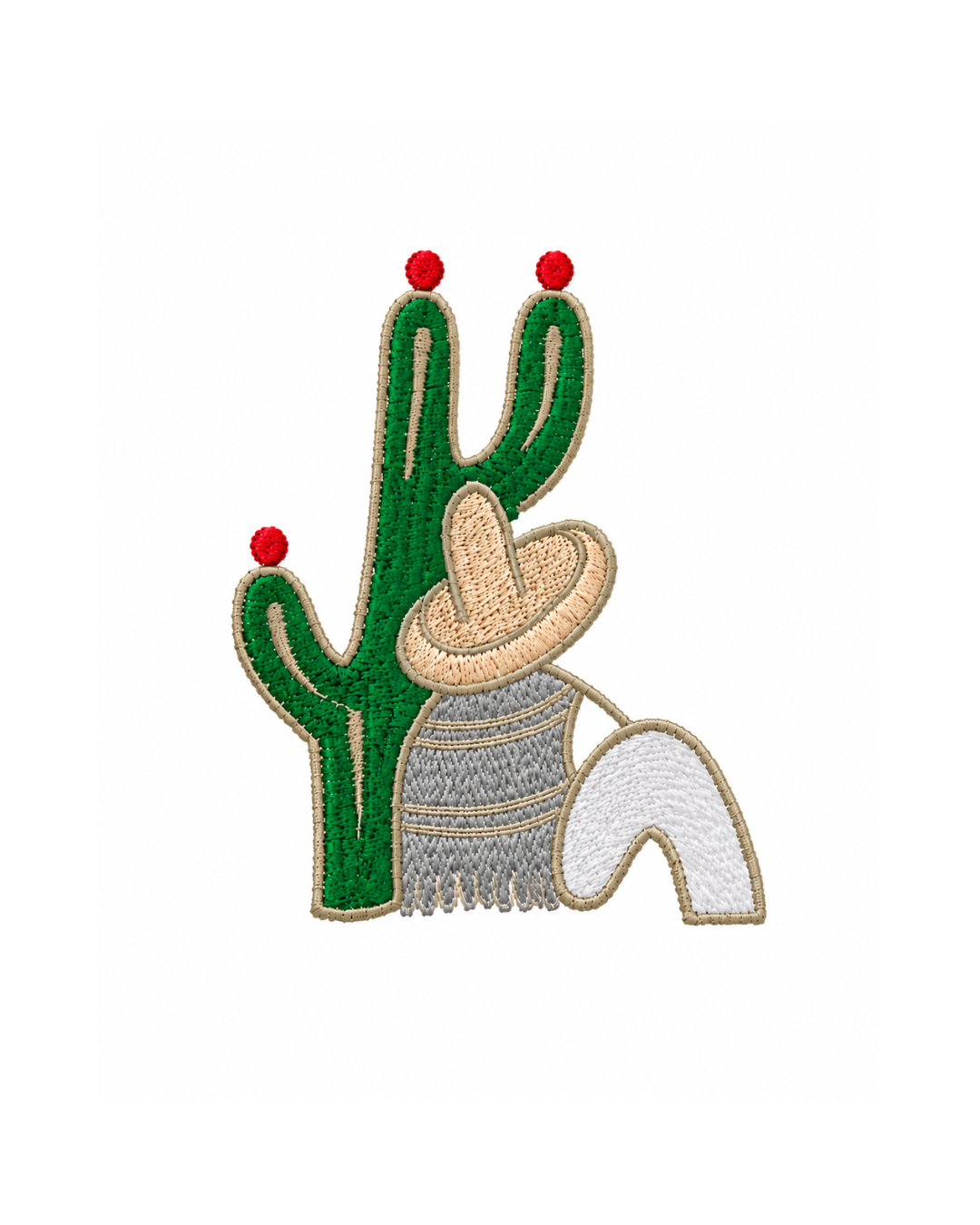 Bordado de Campesino con nopal l Gris