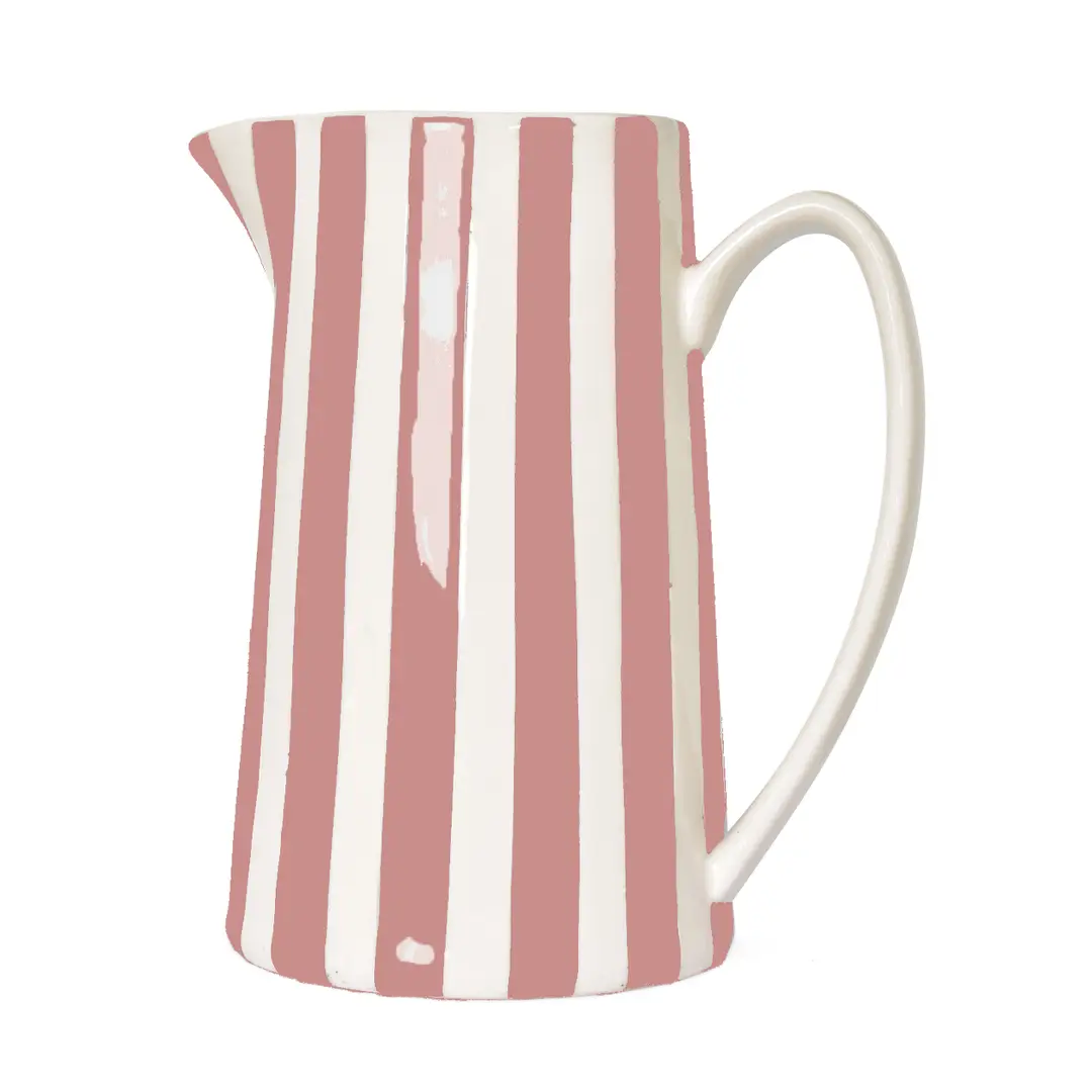 Jarra de cerámica Striped l Color Rosa