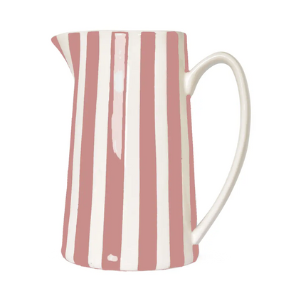 Jarra de cerámica Striped l Color Rosa