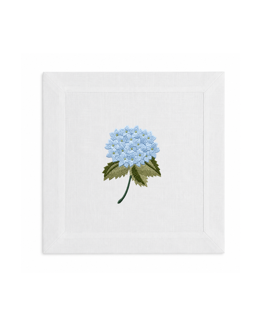 Bordado de Hortensia Azul Cielo