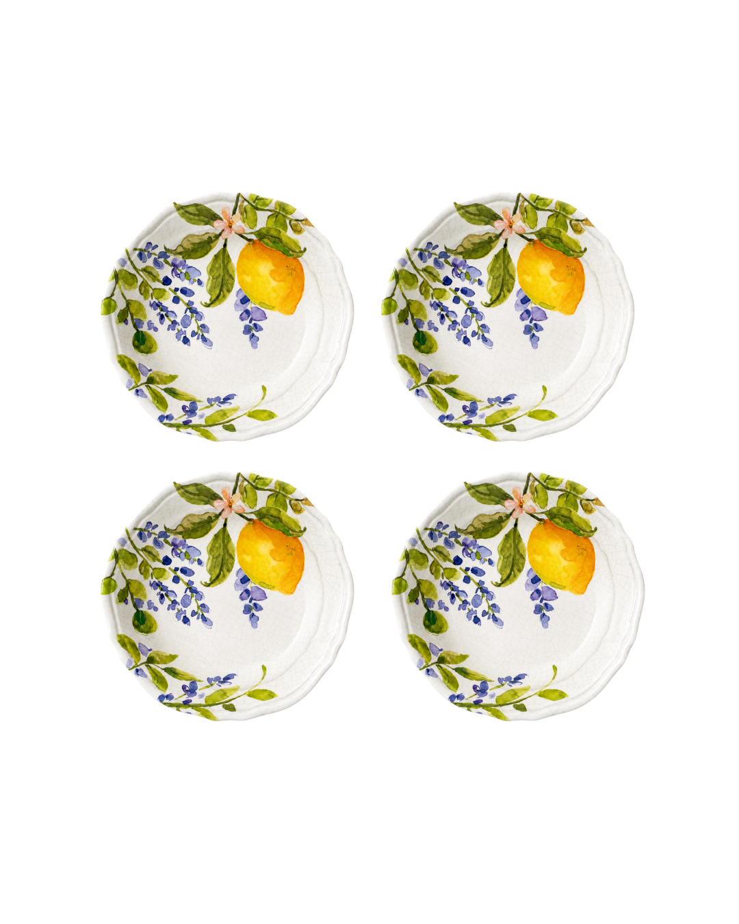 Juego de 4 platos para sopa l Limones