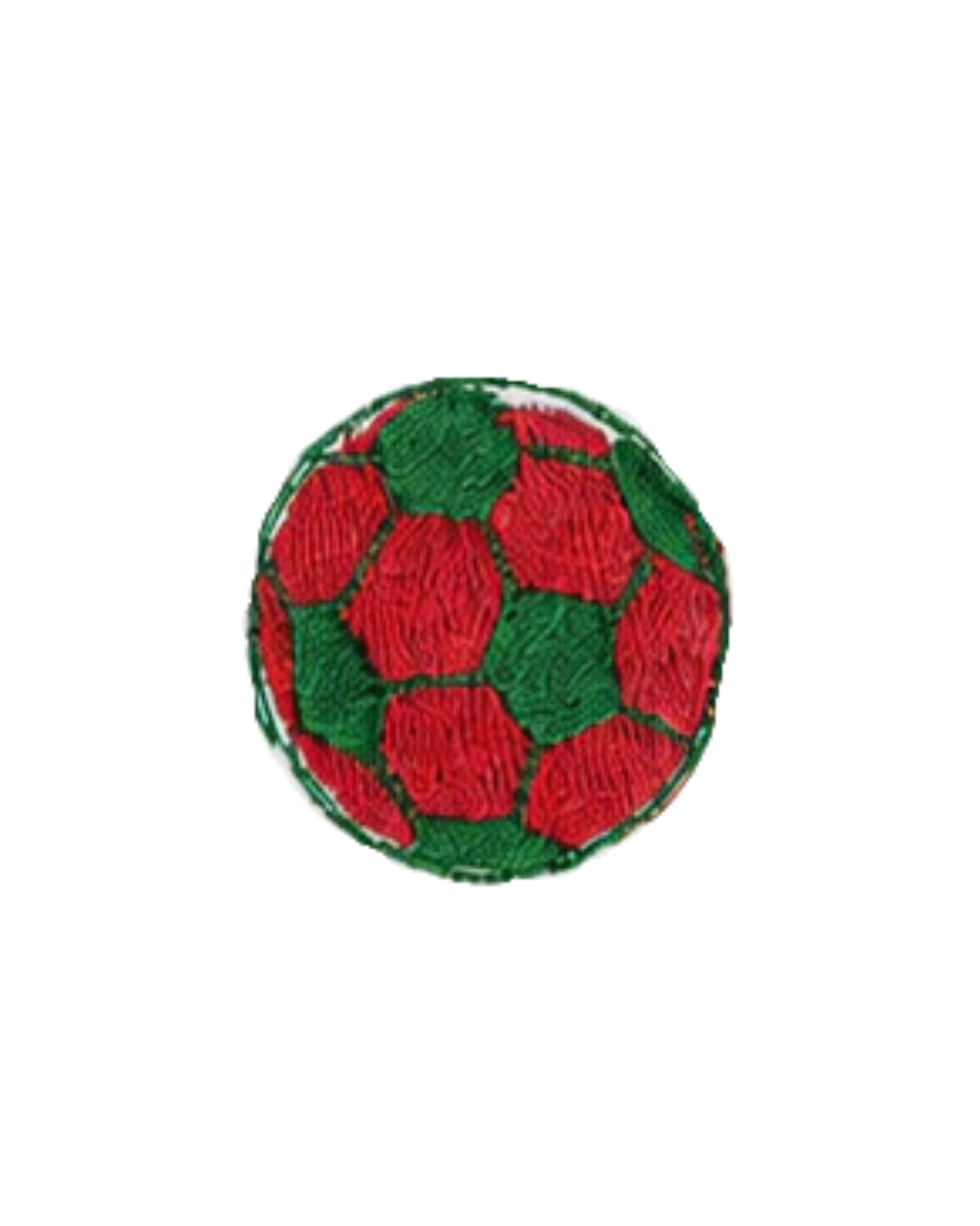 Bordado de Pelota de Fútbol Rojo / Verde