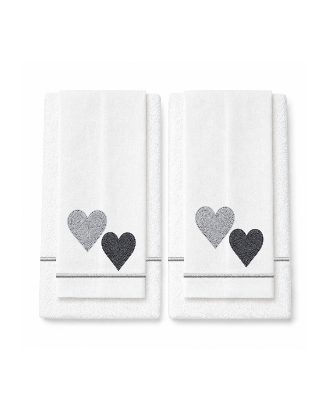 Bordado de Corazones l Gris