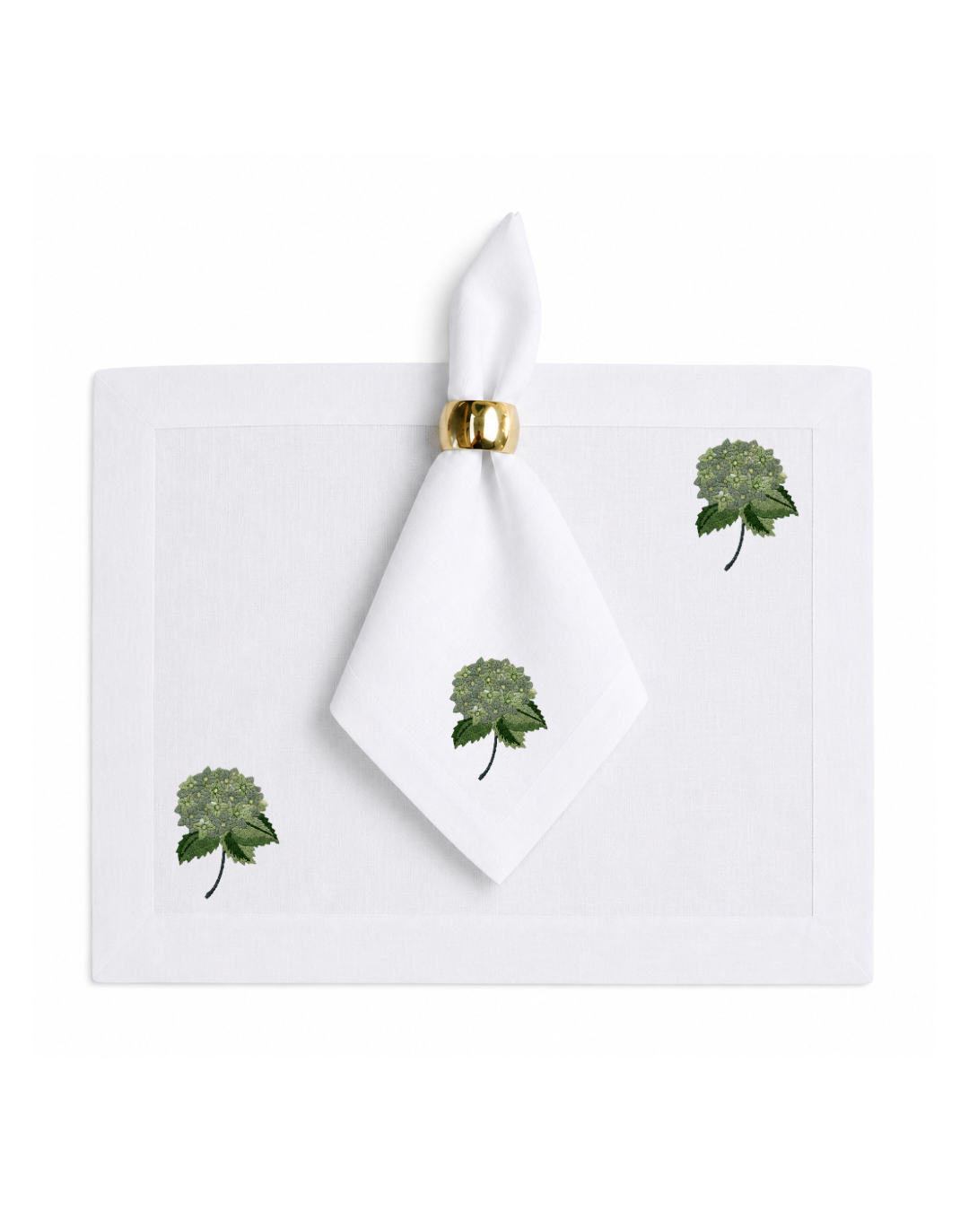 Bordado de Hortensia Verde