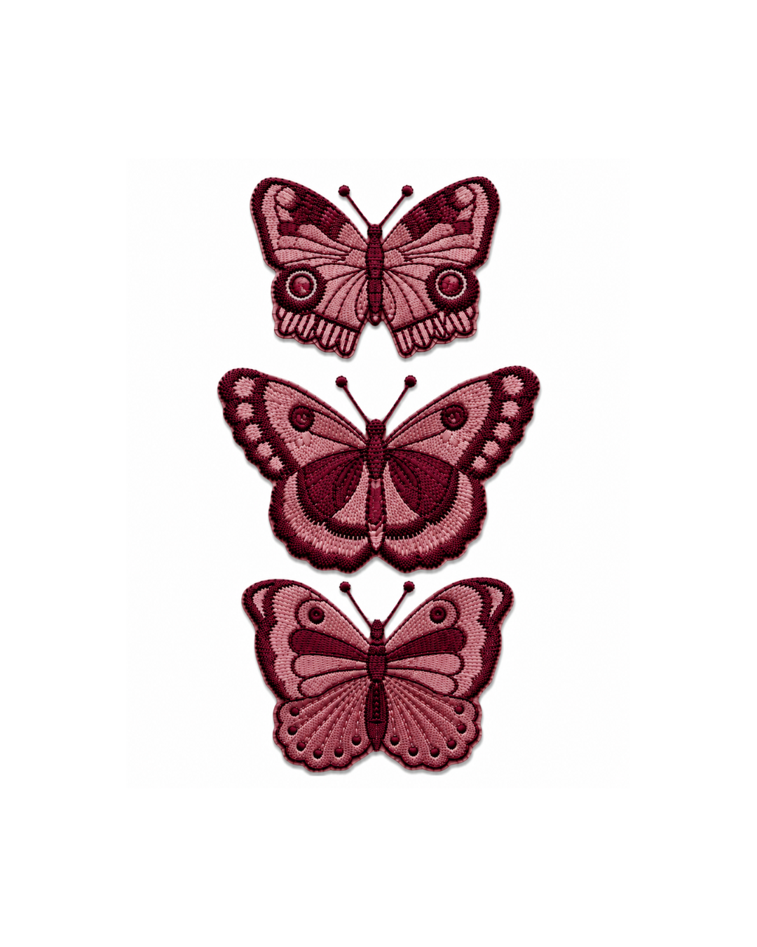 Bordado de Mariposas Vino