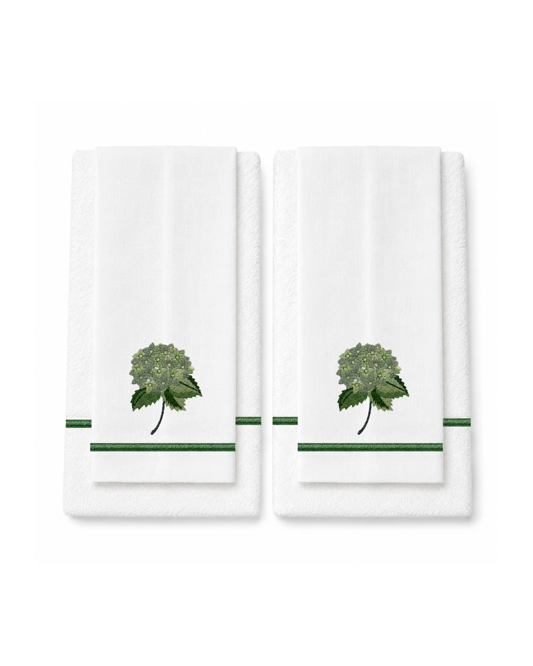 Bordado de Hortensia Verde