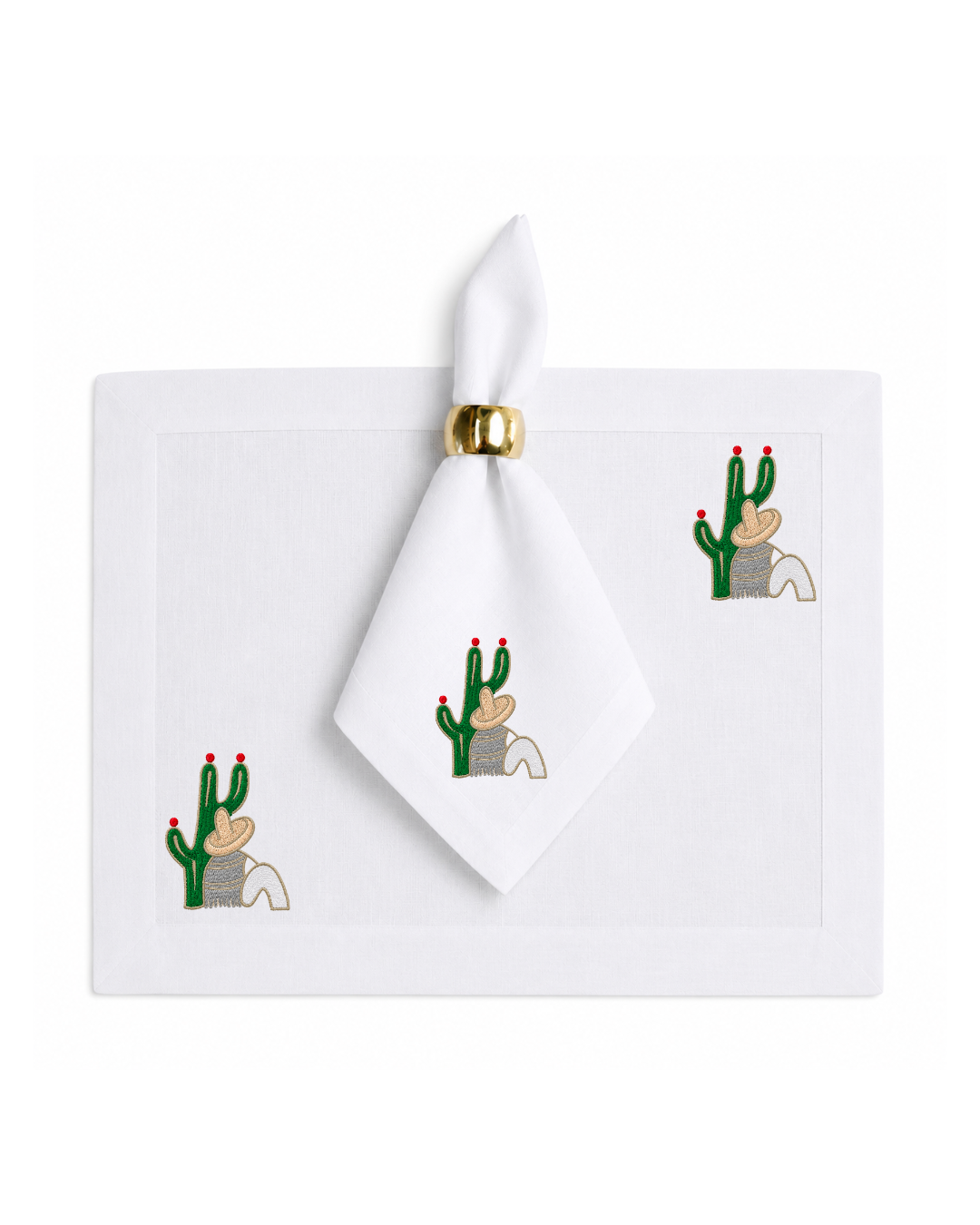 Bordado de Campesino con nopal l Gris