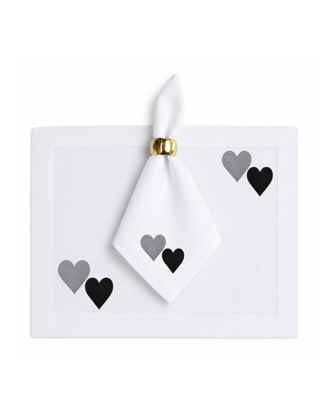 Bordado de Corazones l Negro