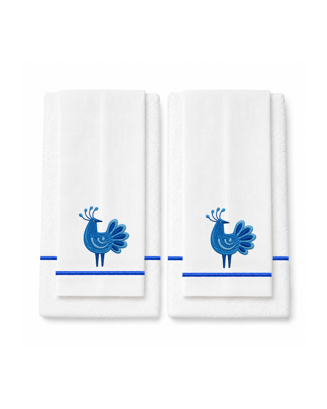 Bordado de Ave l Azul