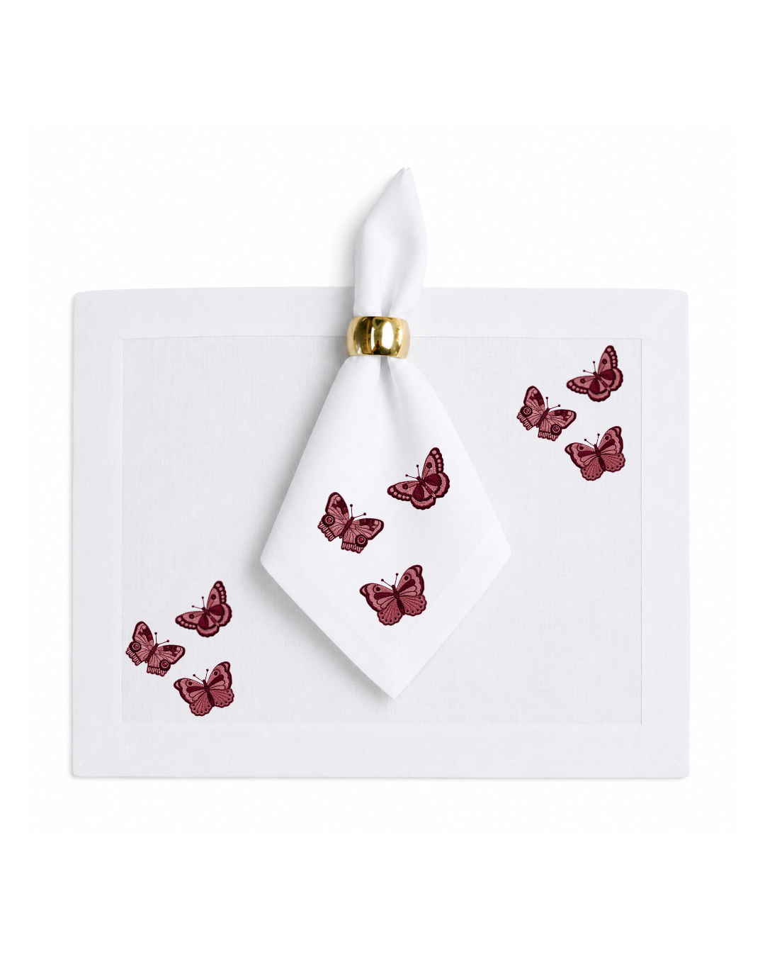 Bordado de Mariposas Vino