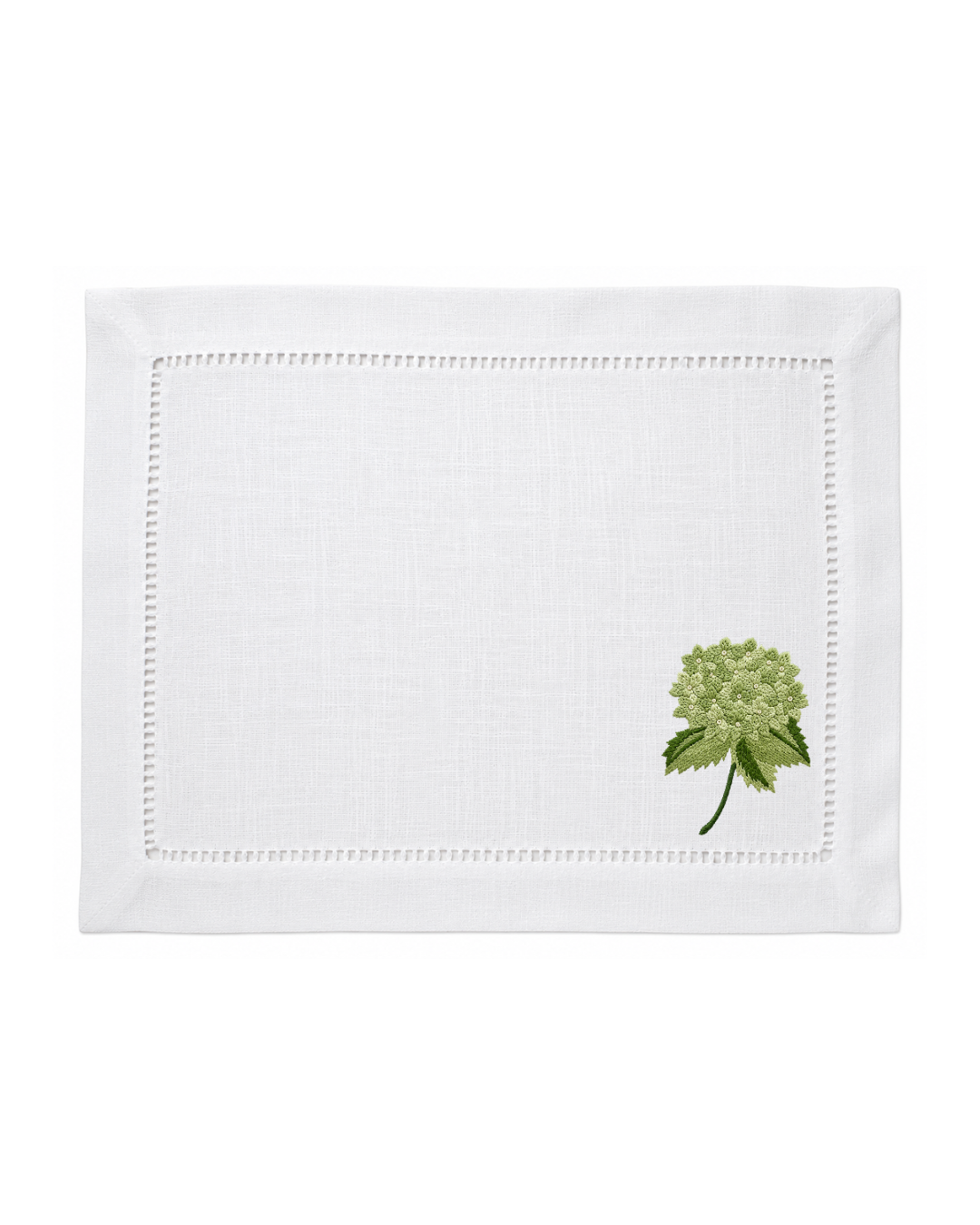 Bordado de Hortensia Verde Olivo