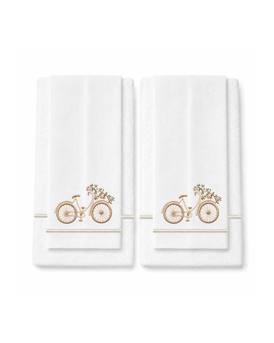 Bicycle Embroidery l Beige