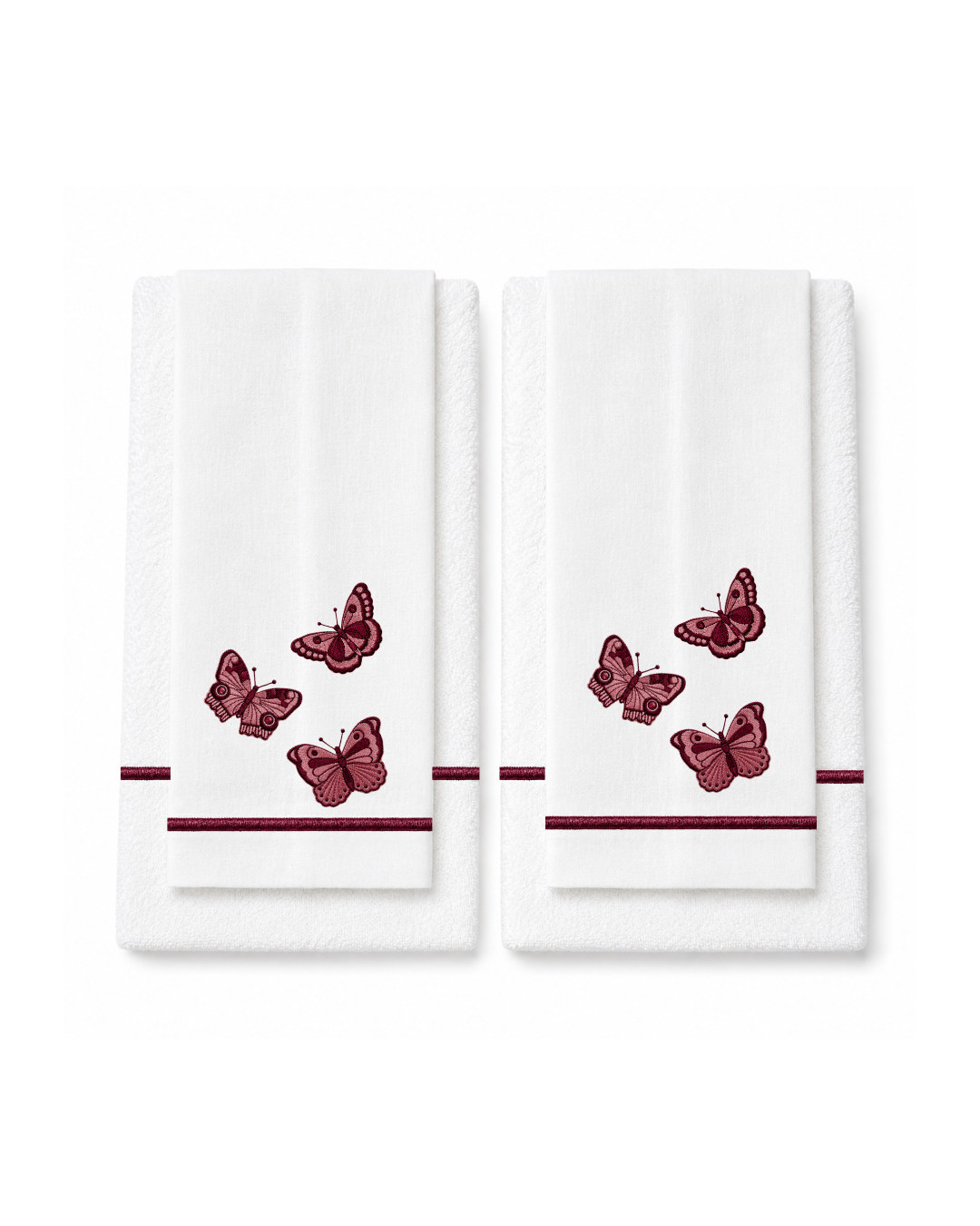 Bordado de Mariposas Vino
