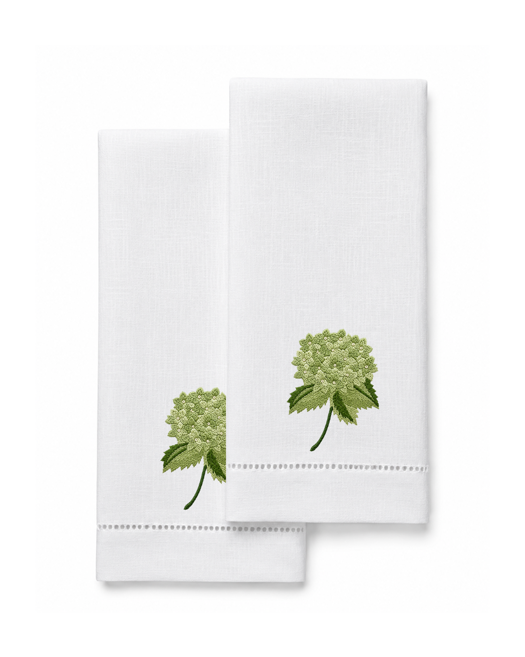 Bordado de Hortensia Verde Olivo