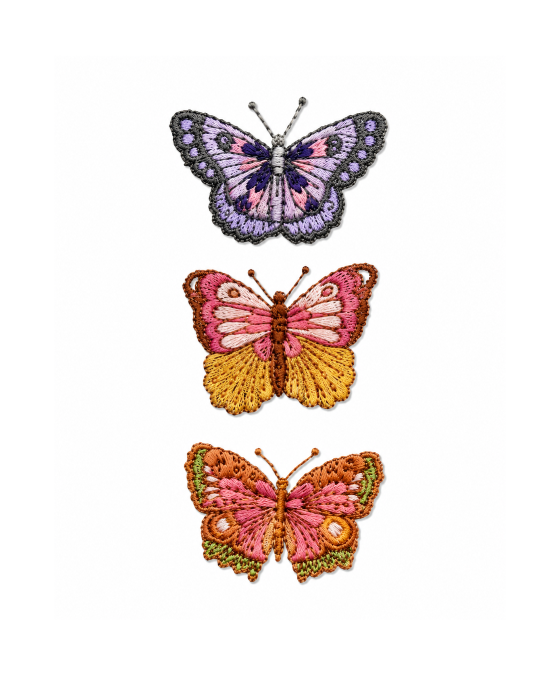 Bordado de Mariposas colores 2